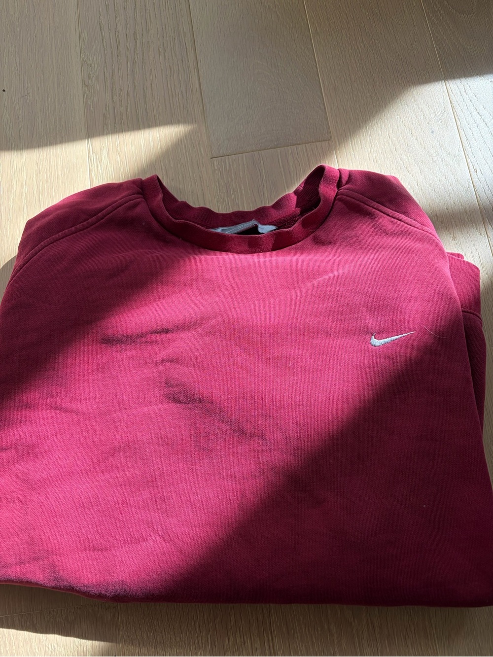 Nike Women's Crewneck Sweatshirt - Berry Red with Silver Swoosh